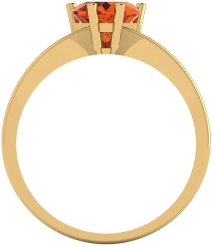 Clara Pucci 1 ct Simulated Ruby Engagement Ring - Heart Cut Solitaire with Simulated Diamond Accents in Solid 18K Yellow Gold - Promise Ring for Women - Bridal Gift (Size) in Saudi Arabia