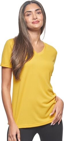 Expert Brand USA-Made Women's Oxymesh Dry Fit V Neck Athletic T-Shirt in Kuwait