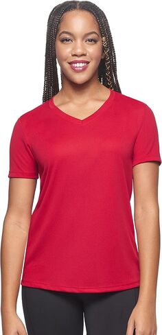 Expert Brand USA-Made Women's Oxymesh Dry Fit V Neck Athletic T-Shirt in Kuwait