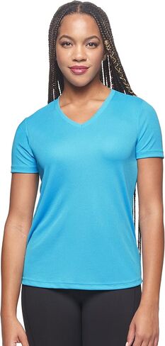 Expert Brand USA-Made Women's Oxymesh Dry Fit V Neck Athletic T-Shirt in Kuwait