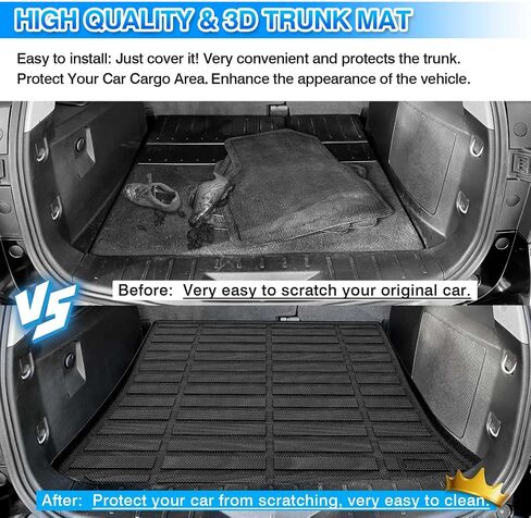 Cartist Cargo Liner متوافق مع شيفروليه ماليبو 2016 2017 2018 2019 2020 2022 2023 2024 سجادة أرضية صندوق السيارة مضادة للانزلاق عديمة الرائحة عالية الجانب ثلاثية الأبعاد in Kuwait