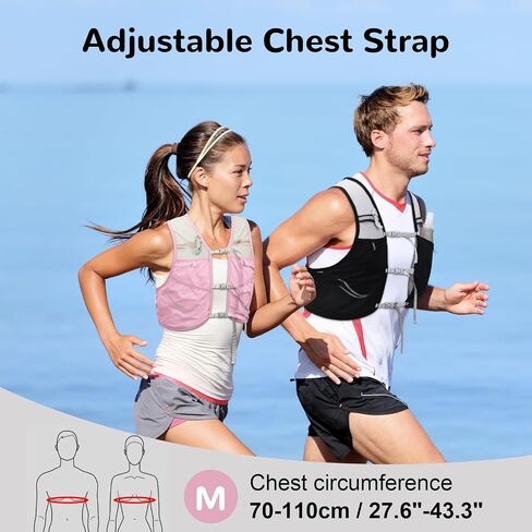 Running Vest for Men with 2 pcs 500ml Water Bottle, Hydration Vest for Running Women, Lightweight Runner Water Vest in Saudi Arabia