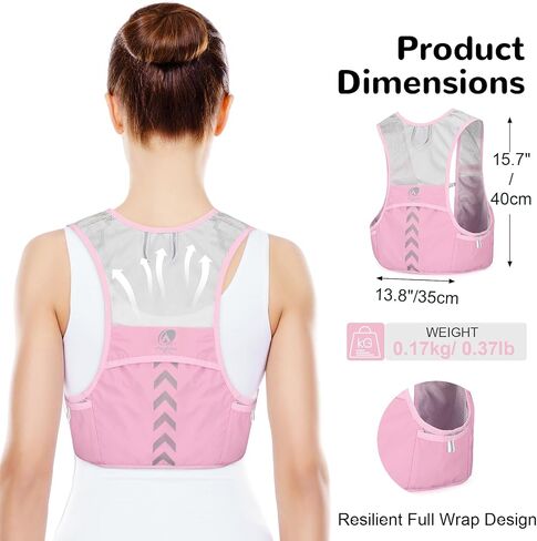 Running Vest for Men with 2 pcs 500ml Water Bottle, Hydration Vest for Running Women, Lightweight Runner Water Vest in Saudi Arabia