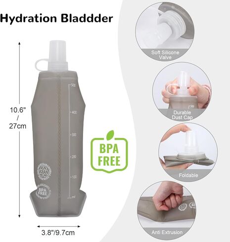 Running Vest for Men with 2 pcs 500ml Water Bottle, Hydration Vest for Running Women, Lightweight Runner Water Vest in Saudi Arabia