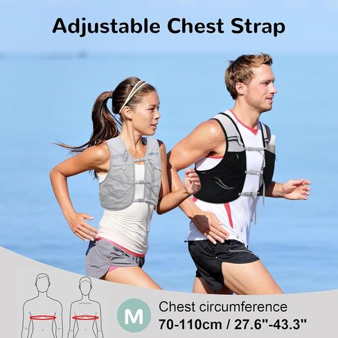 Hydration Running Vest with 2pcs 500ml/17oz Water Bottles, M/L in Kuwait