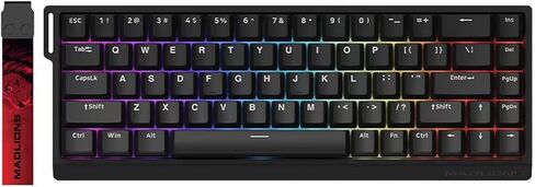 Hyekit x FGG MADLIONS MAD 68 HE RGB 60% Wired Magnetic Switch Mechanical Gaming Keyboard with Adjustable Actuation, Rapid Trigger Mode, Side Print Keycaps, 16 Million Colors RGB, for PC/Mac, White in Saudi Arabia