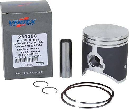 Vertex Replica Cast Piston Kit Compatible with/Replacement for KTM 125 EXC (01-16), 125 SX (01-18), 125 XC-W (17-18), Husqvarna TC 125 (14-18), TE 125 (14-16), TX 125 (17-18) 23928C in Saudi Arabia