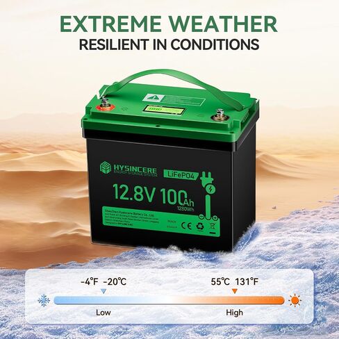 12V 100Ah Mini LiFePO4 Battery, Rechargeable Deep Cycle Lithium Battery with 100A BMS, Screen Display, Max.1.28kWh, Up to 15000 Cycles & 10-Year Lifespan for Solar Systems, Camping in Kuwait