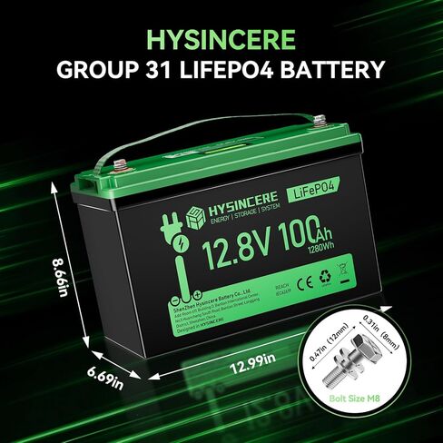 بطارية 12V 100AH MINI LIFEPO4 ، بطارية ليثيوم قابلة لإعادة الشحن مع 100A BMS ، عرض الشاشة ، MAX.1.28KWH ، ما يصل إلى 15000 دورة وعمر 10 سنوات للأنظمة الشمسية ، التخييم in Kuwait