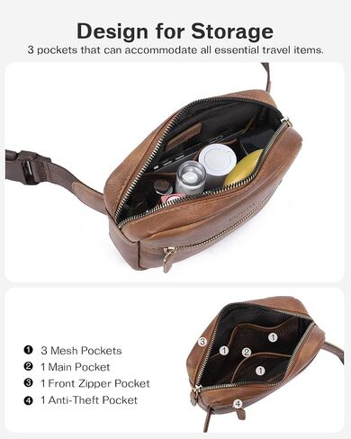 CHOLISS Fanny Packs for Women and Men, Belt Bag for Women, Crossbody Vegan Leather Fashion Waist Packs whith Adjustable Strap(Brown) in Saudi Arabia