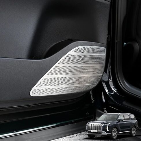 2pcs Stainless Steel Silver Rear Door Audio Speaker Cover for Hyundai Palisade 2019-2023 Car Auto Moulding Accessories in Saudi Arabia