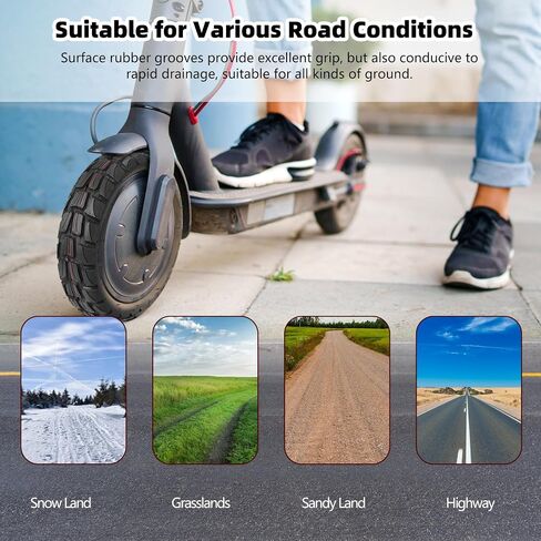 80/65-6 Off-Road Vacuum Tire, 10x3 255x80 Off Road Tubeless Tire, 10 Inch Electric Scooter Replacement Tire, With Tire Air Valve, for Nanrobot D4+/D5+/D6+/Apollo Pro/Varla Eagle One Electric Scooter in Kuwait