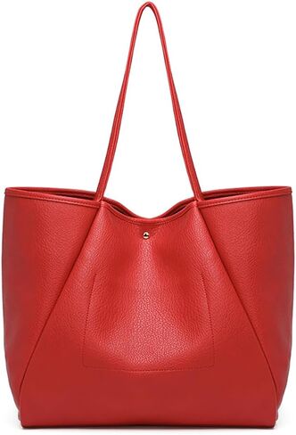 Dreubea Large Leather Tote Bag for Women - Big Work Bag, Spacious Minimalist Handbag, Tote Handbag for Office in Kuwait