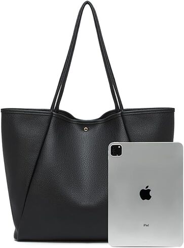 Dreubea Large Leather Tote Bag for Women - Big Work Bag, Spacious Minimalist Handbag, Tote Handbag for Office in Kuwait