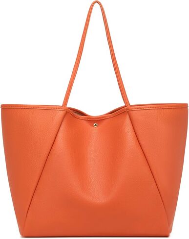 Dreubea Large Leather Tote Bag for Women - Big Work Bag, Spacious Minimalist Handbag, Tote Handbag for Office in Kuwait