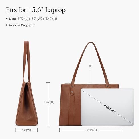 befen Genuine Leather Laptop Tote Bag for Women, Womens 15.6 Inch Computer Bags Work Totes Purse Shoulder Purses Handbags in Saudi Arabia