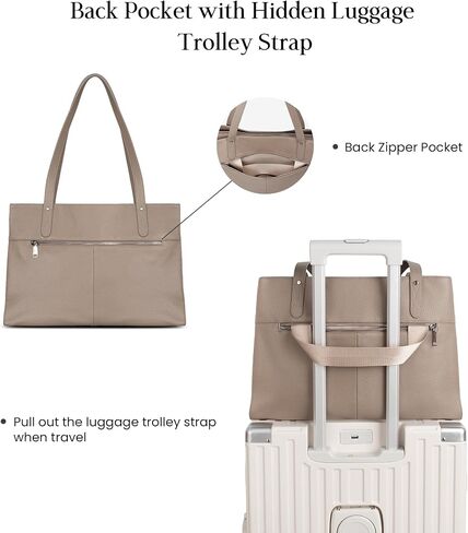 befen Genuine Leather Laptop Tote Bag for Women, Womens 15.6 Inch Computer Bags Work Totes Purse Shoulder Purses Handbags in Saudi Arabia
