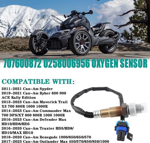 707600872 0258006956 Oxygen Sensor Compatible with 2013-2023 Can-Am Commander Maverick 800R 1000R X3 Max Trail Outlander Renegade 450 650 570 850 1000 Defender HD5 HD7 HD8 HD10 Roadster in Saudi Arabia