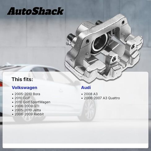 الفرجار الفرامل الخلفية Autoshack مجموعة من التجميع مع استبدال الأقواس لـ Audi A3 Quattro 2008 A3 2005-2010 VW Jetta 2006-2009 Rabbit GTI 2010 Golf AWD FWD DRIVER in Saudi Arabia