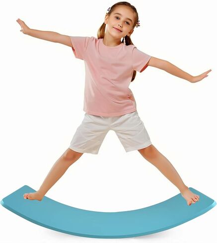 Ultimate Balance Board Kids - Natural Wood Wobble Board for Kids, Montessori Waldorf Toy, Ideal Gift for Ages 3-8; Perfect for Balance Boards for Adults, Physical Therapy & Indo Board Exercises in Kuwait