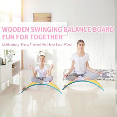Ultimate Balance Board Kids - Natural Wood Wobble Board for Kids, Montessori Waldorf Toy, Ideal Gift for Ages 3-8; Perfect for Balance Boards for Adults, Physical Therapy & Indo Board Exercises in Kuwait