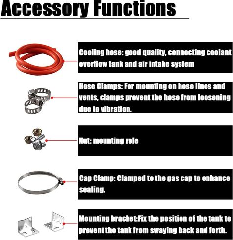 BESULEN Coolant Overflow Tank, Universal 800 ML Radiator Overflow Bottle with 5/16 Fuel Hose Line, Aluminum Coolant Overflow Recovery Reservoir Water Tank, Car Accessories Replacement (Red) in Saudi Arabia