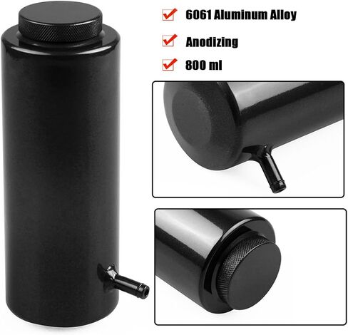 BESULEN Coolant Overflow Tank, Universal 800 ML Radiator Overflow Bottle with 5/16 Fuel Hose Line, Aluminum Coolant Overflow Recovery Reservoir Water Tank, Car Accessories Replacement (Red) in Saudi Arabia