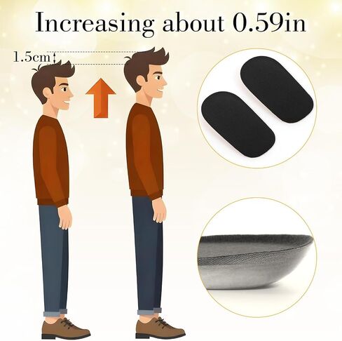 2 Pairs 1/2 Inch Silicone Heel Lifts for Shock Absorption, Heel Pads Cushions Height Increasing Insoles Soft Shoe Lifts for Women Men Comfort Half Foot Insoles for Uneven Legs Heel Pain in Saudi Arabia