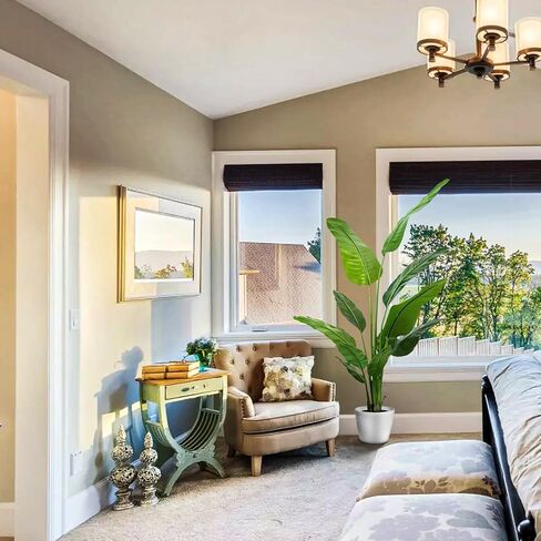 5.2FT Artificial Bird of Paradise Plant, Faux Artificial Trees, Tall Fake Realistic Tree, 10 Trunks Silk Leaf Plant with Plastic Pot for Home Office Decor Indoor Outdoor Modern Decoration in Kuwait