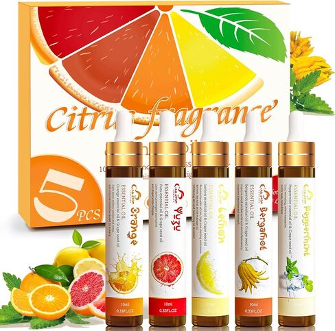 Winter Essential Oil Set,10 Pcs Christmas Holiday Fragrance Oils for Diffusers for Home, Laundry, Candle Making, Aromatherapy - Frankincense, Lavender, Vanilla, Cinnamon, Chamomile and More in Kuwait