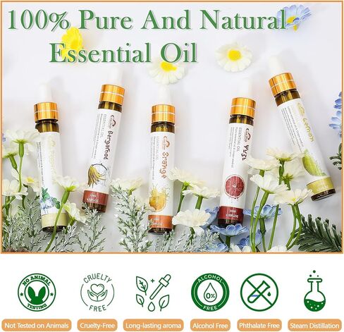 Winter Essential Oil Set,10 Pcs Christmas Holiday Fragrance Oils for Diffusers for Home, Laundry, Candle Making, Aromatherapy - Frankincense, Lavender, Vanilla, Cinnamon, Chamomile and More in Kuwait