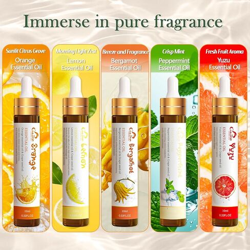 Winter Essential Oil Set,10 Pcs Christmas Holiday Fragrance Oils for Diffusers for Home, Laundry, Candle Making, Aromatherapy - Frankincense, Lavender, Vanilla, Cinnamon, Chamomile and More in Kuwait