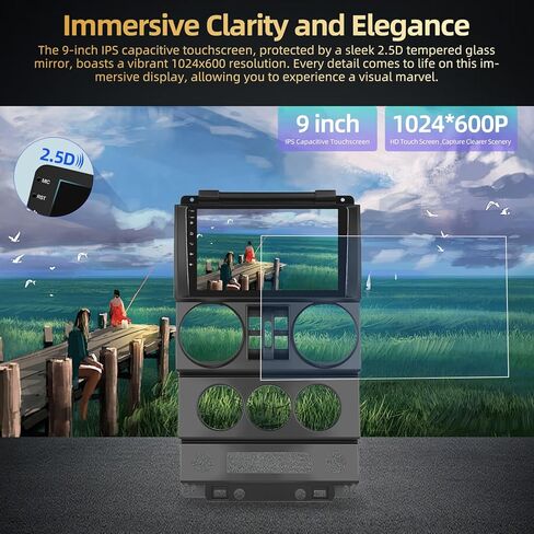 ستيريو سيارة 2+64 جيجا لسيارة جيب رانجلر (بابين) 2007 2008 2009 2010 مع Carplay & Android Auto - راديو بشاشة تعمل باللمس 9 بوصة يدعم WiFi/GPS Navigation/FM/RDS/Bluetooth in Kuwait