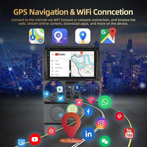 ستيريو سيارة 2+64 جيجا لسيارة جيب رانجلر (بابين) 2007 2008 2009 2010 مع Carplay & Android Auto - راديو بشاشة تعمل باللمس 9 بوصة يدعم WiFi/GPS Navigation/FM/RDS/Bluetooth in Kuwait