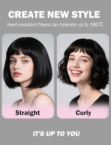 Hot Pink Bob Wig Synthetic Heat-Resistant Dark Pink Wig with Adjustable Straps, Natural Looking Soft Bob Wig for Halloween Costume Party in Kuwait
