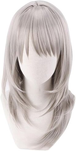 Iseri anime cosplay wig burgundy buns hair hair with bangs incthetic fiber bift for halloween party in Kuwait