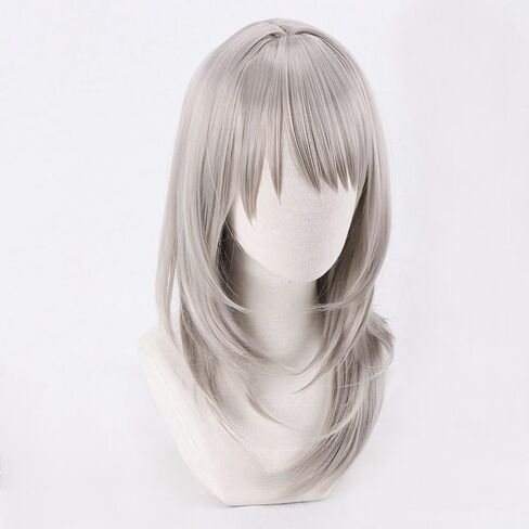 Iseri anime cosplay wig burgundy buns hair hair with bangs incthetic fiber bift for halloween party in Kuwait