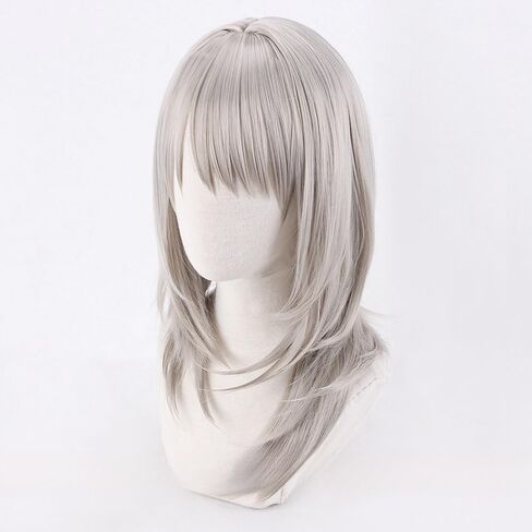 Iseri anime cosplay wig burgundy buns hair hair with bangs incthetic fiber bift for halloween party in Kuwait