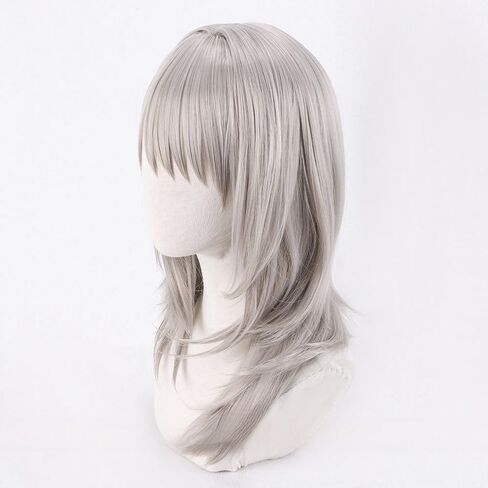 Iseri anime cosplay wig burgundy buns hair hair with bangs incthetic fiber bift for halloween party in Kuwait