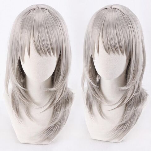 Iseri anime cosplay wig burgundy buns hair hair with bangs incthetic fiber bift for halloween party in Kuwait