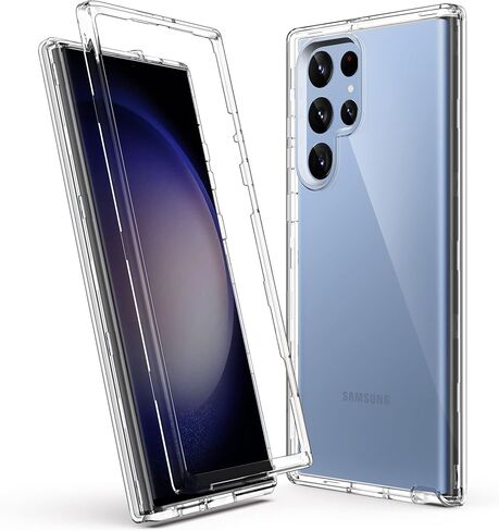 ULAK Compatible with Samsung Galaxy S23 Ultra 5G Case, Heavy Duty Shockproof Hybrid Soft TPU Bumper Drop Protection Transparent Phone Case for Galaxy S23 Ultra 5G 6.8 inch - Clear Glitter in Kuwait