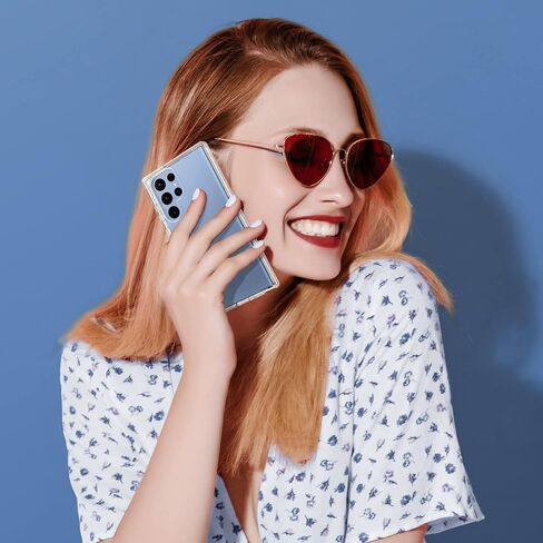 ULAK Compatible with Samsung Galaxy S23 Ultra 5G Case, Heavy Duty Shockproof Hybrid Soft TPU Bumper Drop Protection Transparent Phone Case for Galaxy S23 Ultra 5G 6.8 inch - Clear Glitter in Kuwait