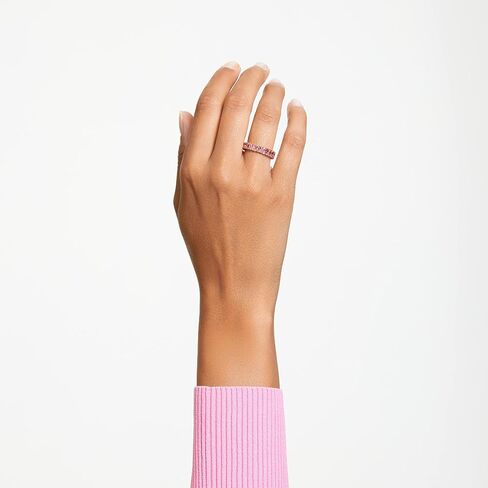 Swarovski Matrix ring, Baguette cut, Clear, Rhodium Finish in Saudi Arabia
