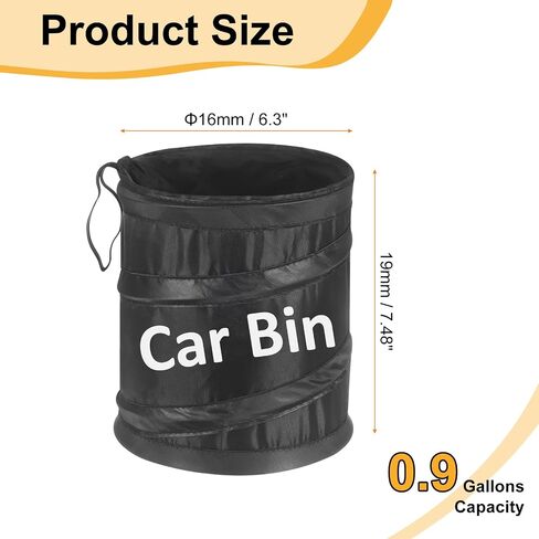 تعاني من قيام Harfington CAN Trash 0.9 جالون قابلة للطي مقاومة للتسرب من Oxford Cloth Garbage منظم محمولة صناديق القمامة الشاحنة المضادة للماء لشاحنة السيارات الأمامية in Kuwait