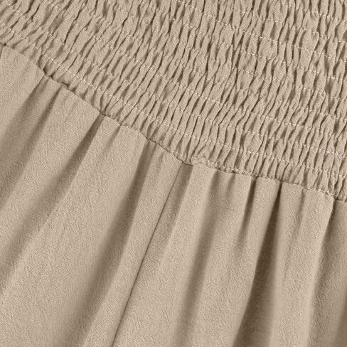 Women's Solid Color Fashionable Casual High Waisted Pleated Irregular Cotton Linen Trendy Fall in Kuwait