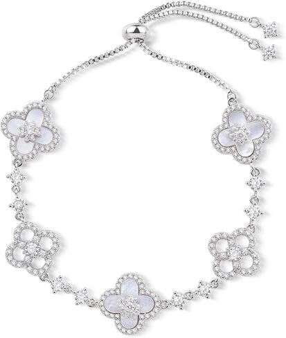 Charm Clover Bracelet CZ Silver Gold Bracelets for Women in Saudi Arabia