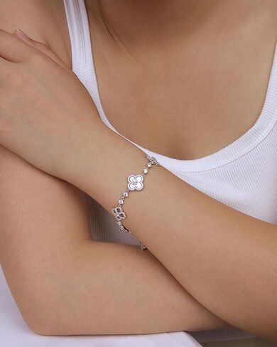 Charm Clover Bracelet CZ Silver Gold Bracelets for Women in Saudi Arabia