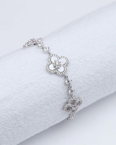 Charm Clover Bracelet CZ Silver Gold Bracelets for Women in Saudi Arabia