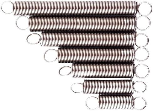 Mdingbao-Extension Springs Tension Spring 304 Stainless Steel 1mm Small Dual Hook Wire Diameter 1.0mm OD 10mm Long L25/30/ 55/60/70/80/100mm, 5pc, Good Stretching Ability(80mm) in Saudi Arabia