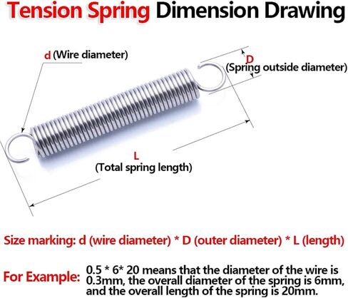 Mdingbao-Extension Springs Wire Diameter 1.0mm Stainless Steel S Hook Cylindroid Helical Pullback Extension Tension Spring, Good Stretching Ability(30mm(2pcs),10mm) in Saudi Arabia